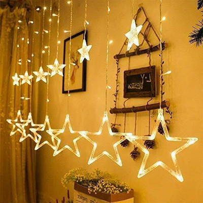 iWin 12 LEDs 2.49 m Gold Flickering Star Rice Lights(Pack of 2)