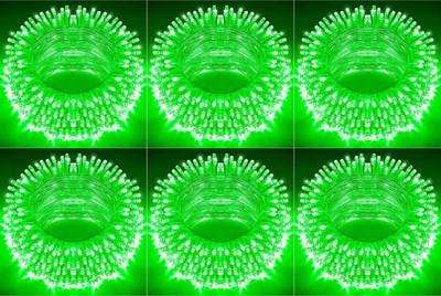 spark world 40 LEDs 11 m Green Steady Bulb Rice Lights(Pack of 6)