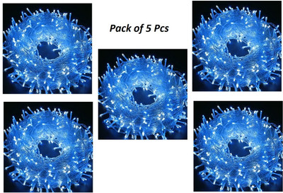 Biway 40 LEDs 15 m Blue Steady Ball Rice Lights(Pack of 5)