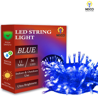 NISCO 36 LEDs 11 m Blue Steady String Rice Lights(Pack of 1)