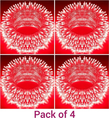 spark world 40 LEDs 11 m Red Steady Bulb Rice Lights(Pack of 4)