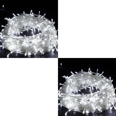 Zebrilla 40 LEDs 15 m White Steady, Flickering String Rice Lights(Pack of 2)