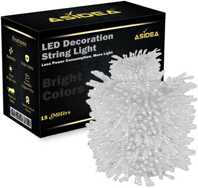 ASIDEA 36 LEDs 15 m White Steady Bulb Rice Lights(Pack of 1)