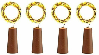 Party Pack 20 LEDs 2.03 m Yellow Steady Bulb Rice Lights(Pack of 4)