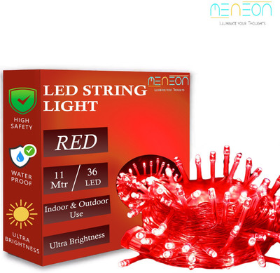 Meneon 36 LEDs 11 m Red Steady String Rice Lights(Pack of 1)