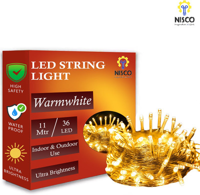 NISCO 36 LEDs 11 m Yellow Steady String Rice Lights(Pack of 1)