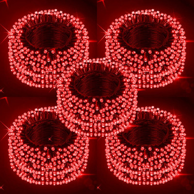 Zebrilla 40 LEDs 15 m Red Steady String Rice Lights(Pack of 5)