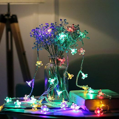 H Decor 16 LEDs 5 m Multicolor Color Changing Flower Rice Lights(Pack of 2)