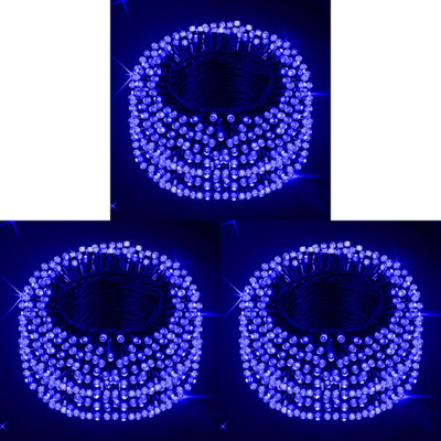 Zebrilla 40 LEDs 15 m Blue Steady, Flickering String Rice Lights(Pack of 3)