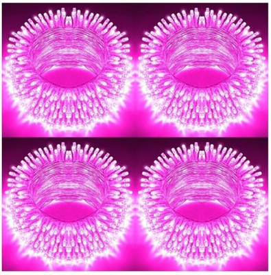 spark world 40 LEDs 11 m Pink Steady Bulb Rice Lights(Pack of 4)