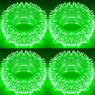 spark world 40 LEDs 11 m Green Steady Bulb Rice Lights(Pack of 4)