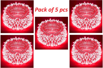 SV GLOBAL 42 LEDs 15 m Red Steady Ball Rice Lights(Pack of 5)