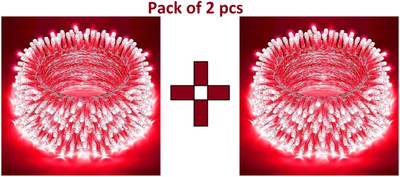 Biway 40 LEDs 15 m Red Steady Ball Rice Lights(Pack of 2)