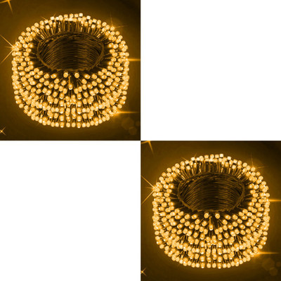 Zebrilla 40 LEDs 15 m Gold Steady, Flickering String Rice Lights(Pack of 2)