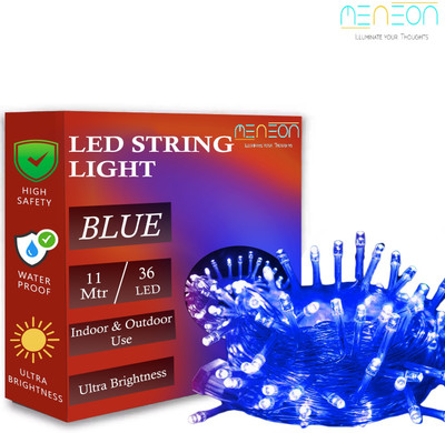 Meneon 36 LEDs 11 m Blue Steady String Rice Lights(Pack of 1)