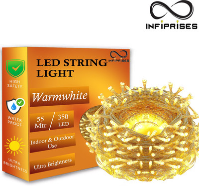 Infiprises 350 LEDs 55 m Yellow Steady String Rice Lights(Pack of 1)