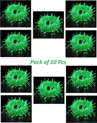 SV GLOBAL 42 LEDs 15 m Green Steady Bell Rice Lights(Pack of 10)
