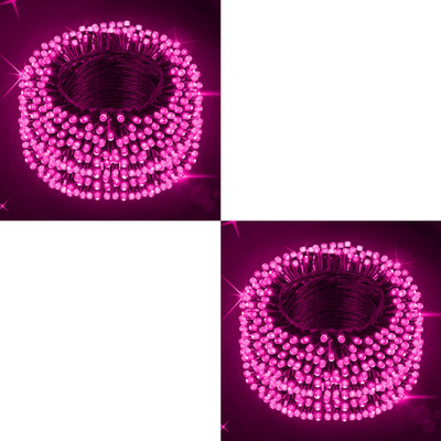 Zebrilla 40 LEDs 15 m Pink Steady, Flickering String Rice Lights(Pack of 2)