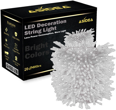 ASIDEA 58 LEDs 20 m White Steady Bulb Rice Lights(Pack of 1)