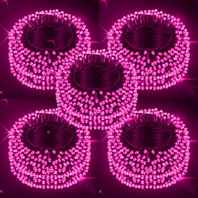 Zebrilla 40 LEDs 15 m Pink Steady, Flickering String Rice Lights(Pack of 5)