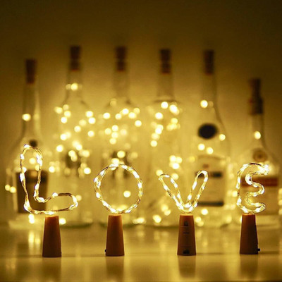 COMBO 4 quantity bottle cork led string lights 2 meter 20 led warm white 20 LEDs 1.98 m White Steady Bottle Rice Lights(Pack of 4)