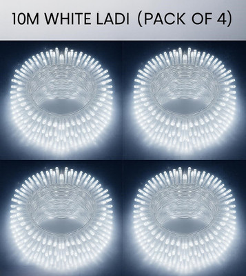 spark world 22 LEDs 6.5 m White Steady Bulb Rice Lights(Pack of 4)