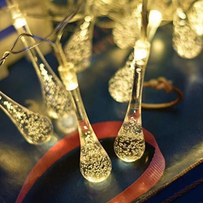 spark world 14 LEDs 3.5 m Yellow Steady Water Drop Rice Lights(Pack of 1)