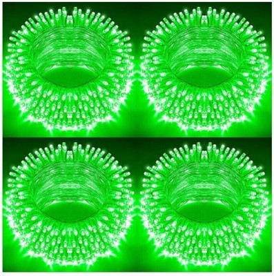 spark world 22 LEDs 6.5 m Green Steady Bulb Rice Lights(Pack of 4)