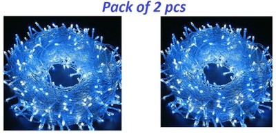 Yathart 40 LEDs 15 m Blue Steady Bell Rice Lights(Pack of 2)