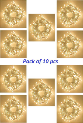 SV GLOBAL 42 LEDs 15 m Transparent Steady Bell Rice Lights(Pack of 10)