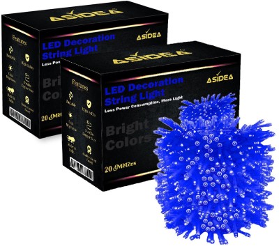 ASIDEA 58 LEDs 20 m Blue Steady Bulb Rice Lights(Pack of 2)