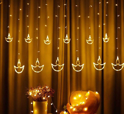 Mudgalelectricals 138 LEDs 2.5 m Gold Flickering Diya Rice Lights(Pack of 1)