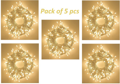 Biway 40 LEDs 15 m Transparent Steady Ball Rice Lights(Pack of 5)