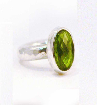 GenZcomplex Stone Peridot Silver Plated Ring