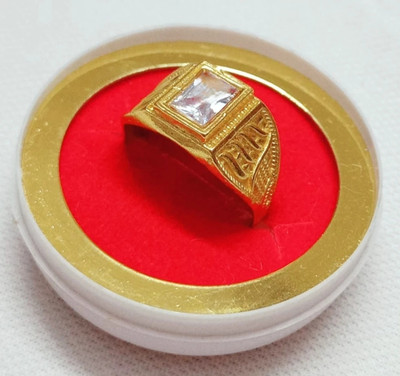 Urdeals URdeals Fancy square dimond golden ring for man and boys / fashion ring Brass Diamond Gold Plated Ring