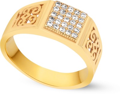 Mahi creations Shsy-SP-21_20 Brass Cubic Zirconia Gold Plated Ring