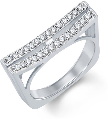 Sukkhi Sukkhi Stunning Rhodium Plated Cubic Zirconia Ring Alloy Cubic Zirconia Rhodium Plated Ring