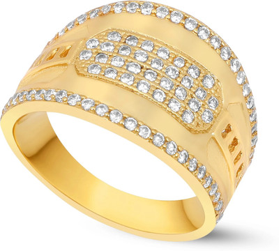 GORASH CREATION Brass Diamond Gold Plated Ring