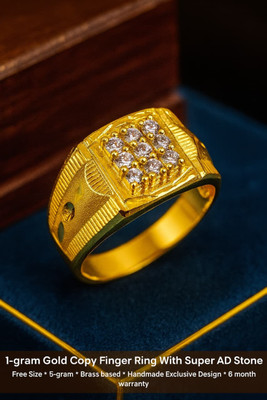 zhouse gold plated white stone ring Copper Gold Plated Ring