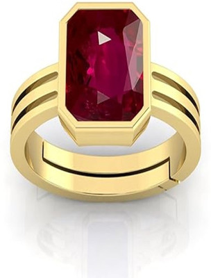 GenZcomplex Brass Ruby Gold Plated Ring
