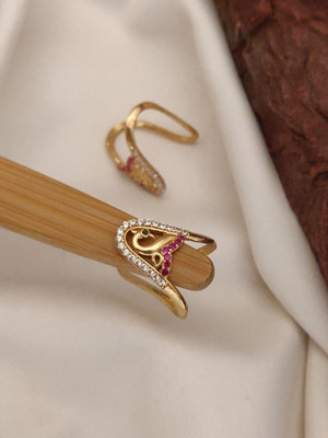 SHIVAY FASHION HUB Khodalkrupa Jewellery New Designer Silver Plated Finger Ring Alloy Diamond Gold Plated Ring