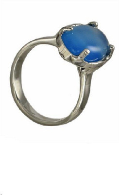 GenZcomplex Brass Turquoise Silver Plated Ring