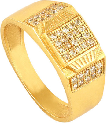 Mahi creations Shsy-SP-6_24 Brass Cubic Zirconia Gold Plated Ring