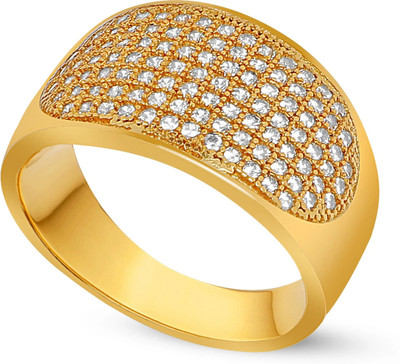 mahi creation Brass Zircon Gold Plated Ring