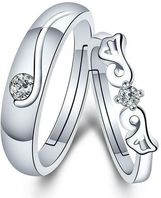 Teeragaj Brass, Stainless Steel, Copper, Brass Cubic Zirconia Rhodium, Silver, Gold Plated Ring