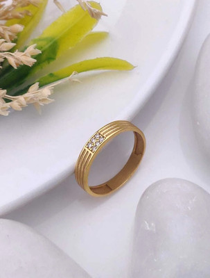 mahi creation Brass, Copper Diamond Gold Plated Ring