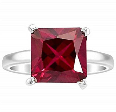 GenZcomplex Stone Ruby Silver Plated Ring