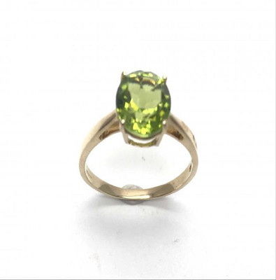 GenZcomplex Peridot stone Ring Natural Stone Peridot Astrological & Lab Certified Stone Peridot Gold Plated Ring