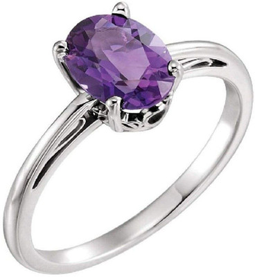 Jewelswonder Stone Amethyst Silver Plated Ring