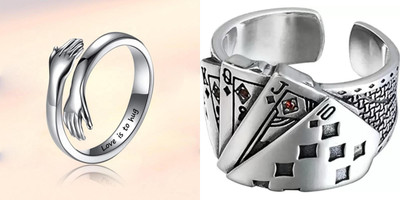 MA Enterprises Alloy Silver Plated Ring Set